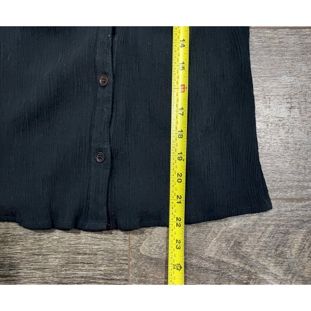 New York&Co Maxi Skirt Black Floral Sleevless Top Crinkle Size S 1990 Vintage - Picture 10 of 16